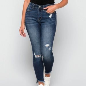 High rise skinny jeans